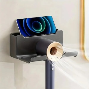 1PC Hair Dryer Holder Wall Mounted Self Adhesive Blow Dryer Holder Rack Dyson Hair Dryer Organizer Storage Bathroom Accessories - Image 2