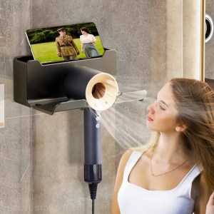 1PC Hair Dryer Holder Wall Mounted Self Adhesive Blow Dryer Holder Rack Dyson Hair Dryer Organizer Storage Bathroom Accessories - Image 5