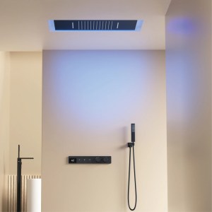 Intelligent digital display luxury white brass shower system with hidden design Dual control of hot & cold Wall mounted faucet - Image 17