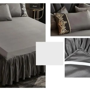 Summer European Ice Rayon Bed Skirt Bedding Set Skin-Friendly Silky Quilt Kit for Sleepers Ice Silk Cozy Cooling Bedspread Sets - Image 2