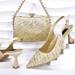 MC Nigerian Style Women Heels Party Shoes and Bags Fashion Stiletto Pointed Toe Shoes and Shiny Clutches Elevate - Image 9