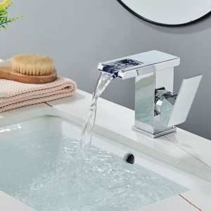 Luxury LED Black Basin Faucet Tall And Short Tap Bathroom Single Handle Cold and Hot Water Flow Produces Electricity - Image 3