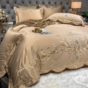European-Style Bed Sheet Four-Piece Set 100 Cotton High-End Atmospheric Ice Silk Quilt Cover Pure Cotton Bedding - Image 1