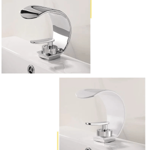 GEGVE Waterfall Washbasin Faucets Mixer Tap Sink Hot&cold Water Hydrant Iron To Sink A Bathtub Bathroom Sink tap tap Black White - Image 6