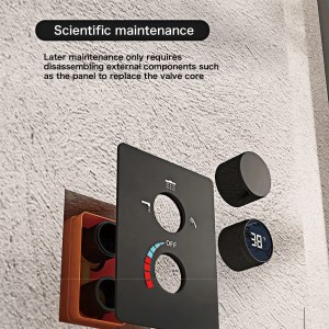 Luxury black shower system with wall mounted design LED digital display for dual control of hot & cold Simple bathroom Tap - Image 8