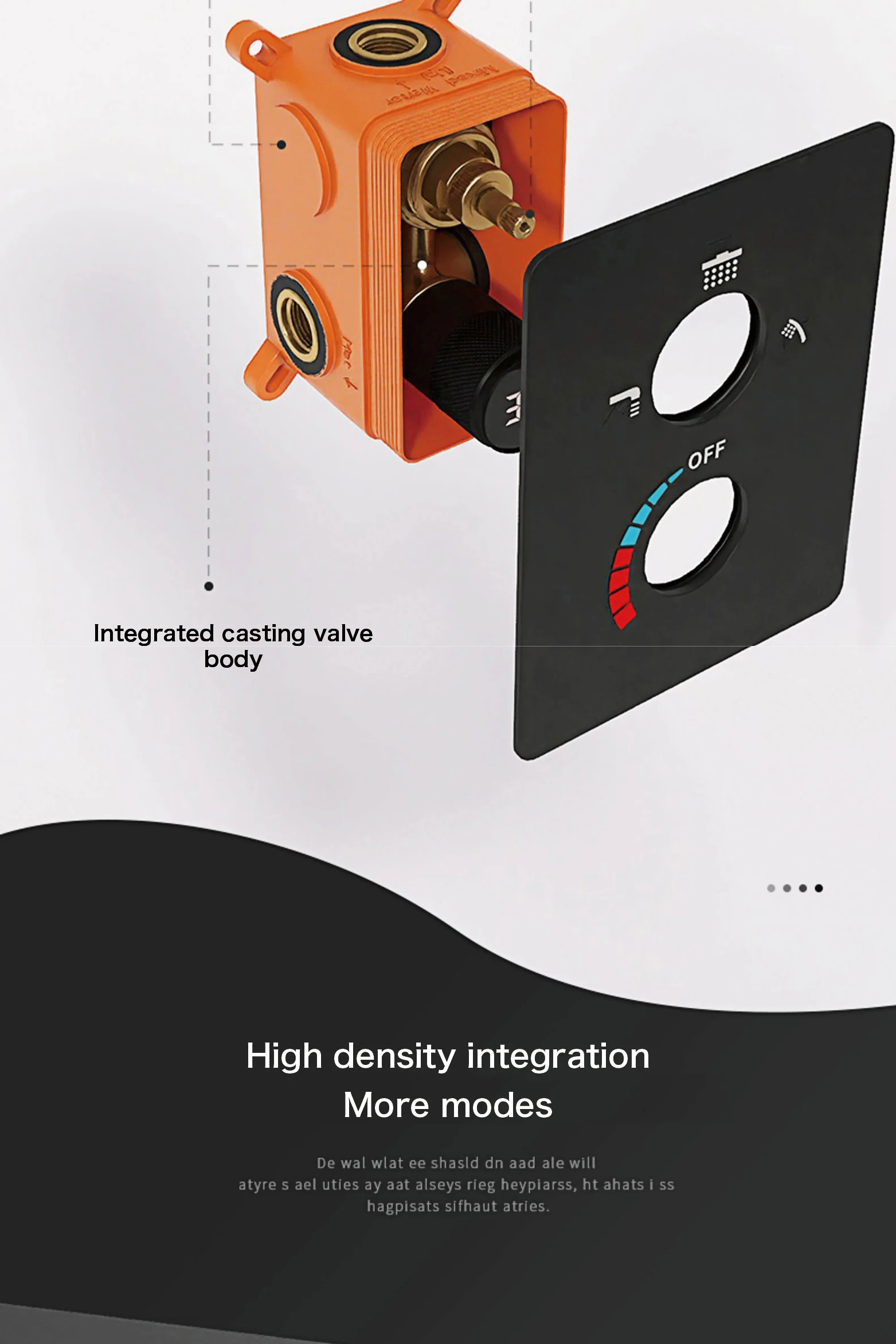 Luxury black shower system with wall mounted design LED digital display for dual control of hot & cold Simple bathroom Tap