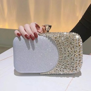 Hollow Out Fashion Women Evening Bags With Diamonds Shoulder Chain Handbags Wedding Bridal Female Purse Sequined Holder - Image 3