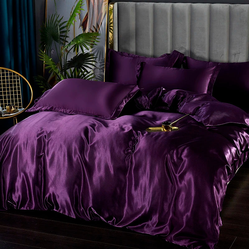 Satin Duvet Cover Queen Quilt Cover 230*260  No Pillowcase  King Size Comforter Cover  Bedding