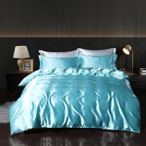 Luxury Satin  Bedding Set With Fitted Sheet Duvet Cover High End Bedding Sets High Density Satin  Solid Color Bedding - Image 6