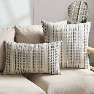 Nordic Striped Dots Yarn-dyed Woven Cushion Cover Cotton and Linen Geometric Throw Pillowcase Home Decorative Cushions for Sofa - Image 3