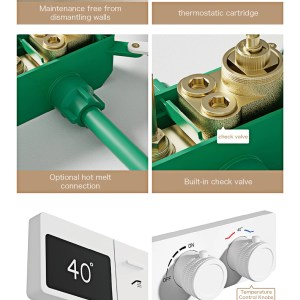 Intelligent digital display luxury white brass shower system with hidden design Dual control of hot & cold Wall mounted faucet - Image 10