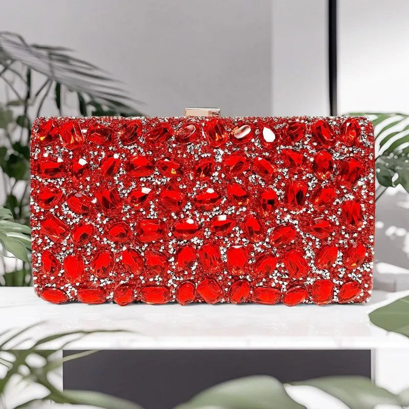 Silver Rhinestone Women Wedding Purses For Luxury Lady Crystal Bridal Prom Clutches Shoulder Dinner Handbags Party Cocktail Purs