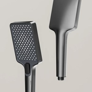 Grey Piano Button Ambient Light Bathroom Shower Full Set Digital Display Shower System Sets Rain Faucets Shower Head - Image 5