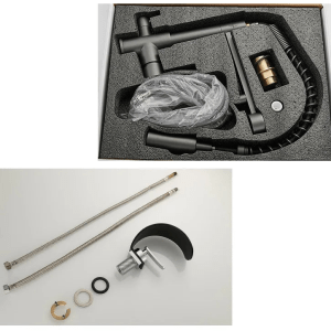 GEGVE Waterfall Washbasin Faucets Mixer Tap Sink Hot&cold Water Hydrant Iron To Sink A Bathtub Bathroom Sink tap tap Black White - Image 4