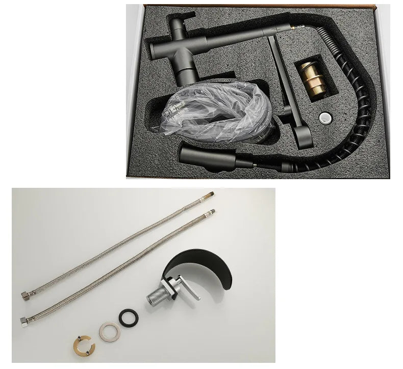 GEGVE Waterfall Washbasin Faucets Mixer Tap Sink Hot&cold Water Hydrant Iron To Sink A Bathtub Bathroom Sink tap tap Black White