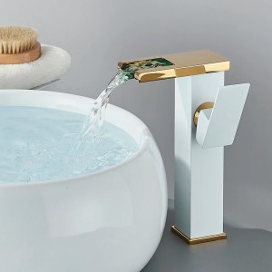 Luxury LED Black Basin Faucet Tall And Short Tap Bathroom Single Handle Cold and Hot Water Flow Produces Electricity - Image 1