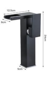Luxury LED Black Basin Faucet Tall And Short Tap Bathroom Single Handle Cold and Hot Water Flow Produces Electricity - Image 14