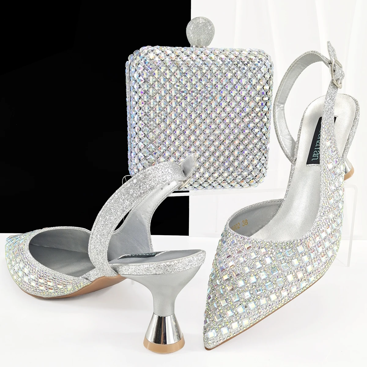 doershow Charming Shoes And Bag Matching Set With silver Hot Selling Women Italian Shoes And Bag Set For Party Wedding! SQ1-1