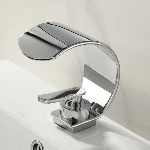 GEGVE Waterfall Washbasin Faucets Mixer Tap Sink Hot&cold Water Hydrant Iron To Sink A Bathtub Bathroom Sink tap tap Black White - Image 2